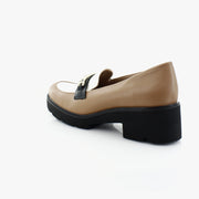 Brown/White/Black Color Block