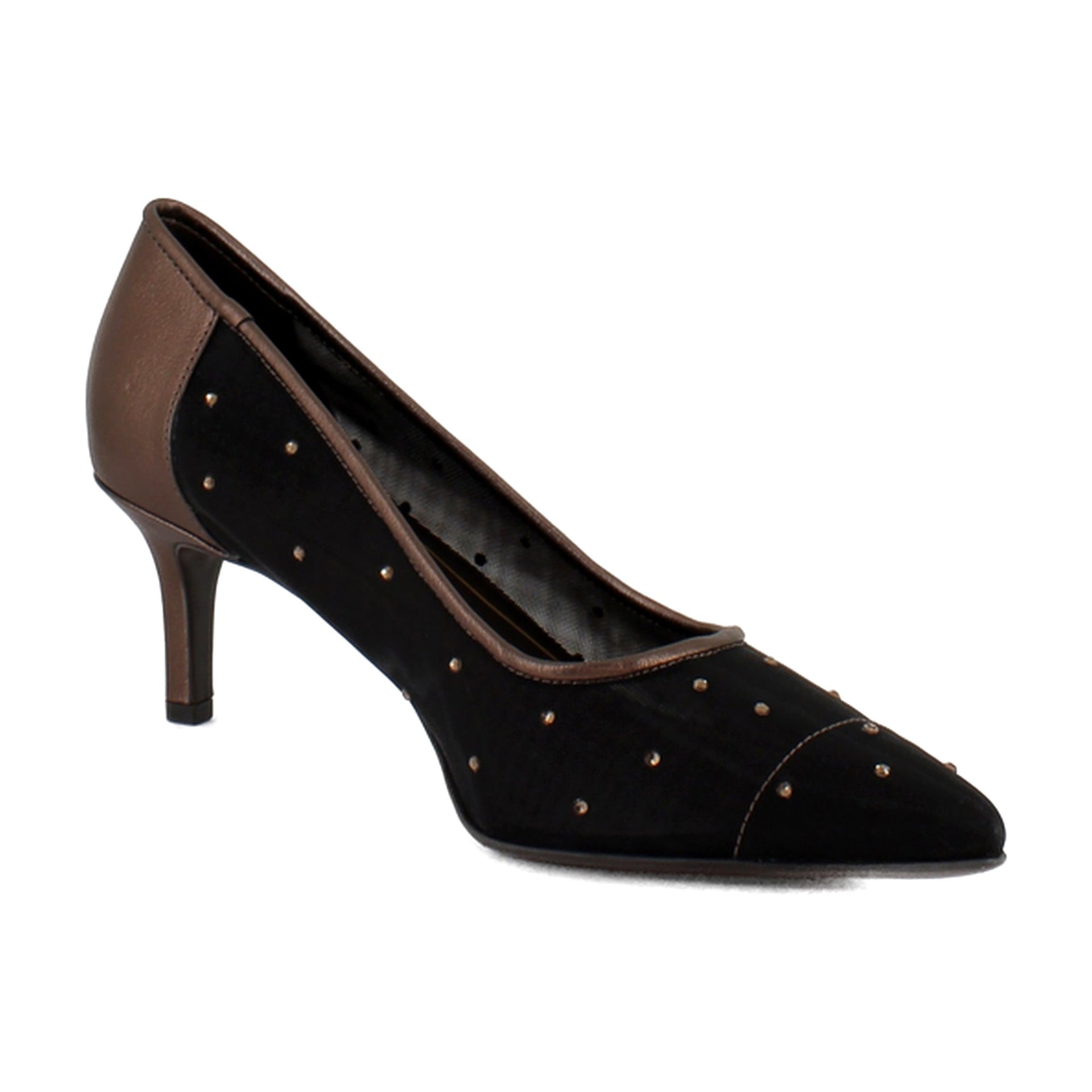 Chocolate Faux Leather & Mesh