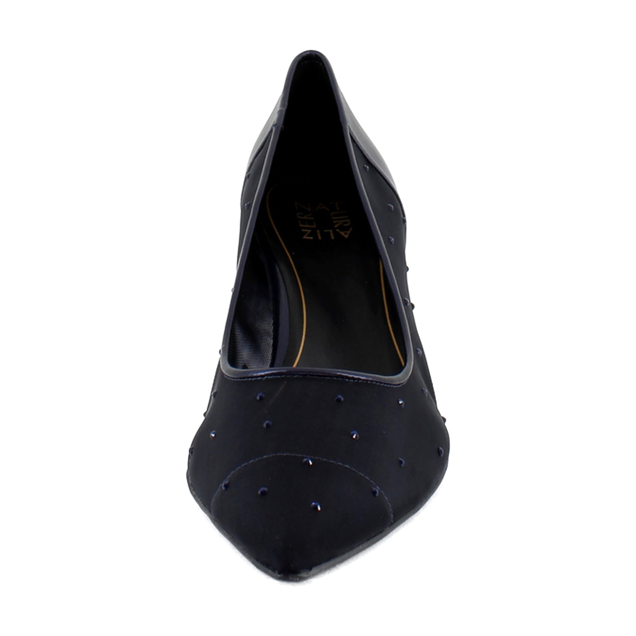 Blue Faux Leather & Mesh