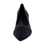 Blue Faux Leather & Mesh