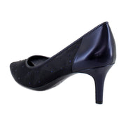 Blue Faux Leather & Mesh