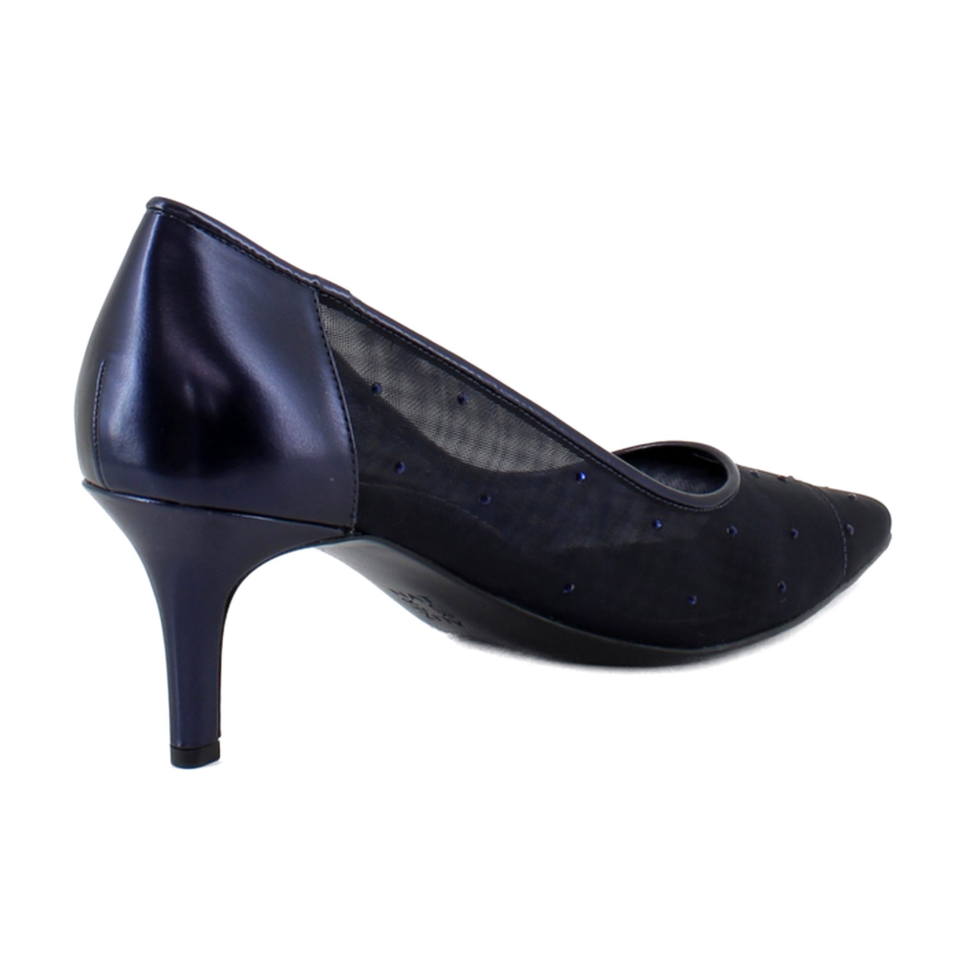 Blue Faux Leather & Mesh