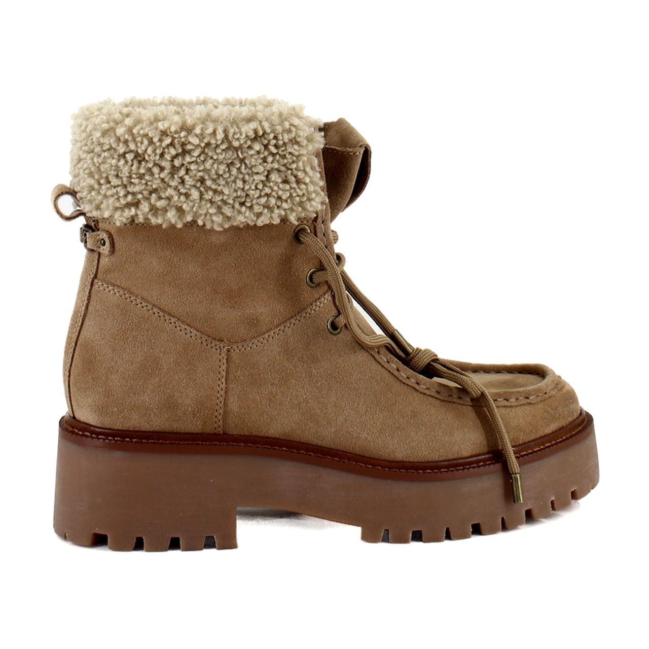 Almond Taupe Shearling/Suede
