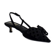 Black Polka Dot Satin