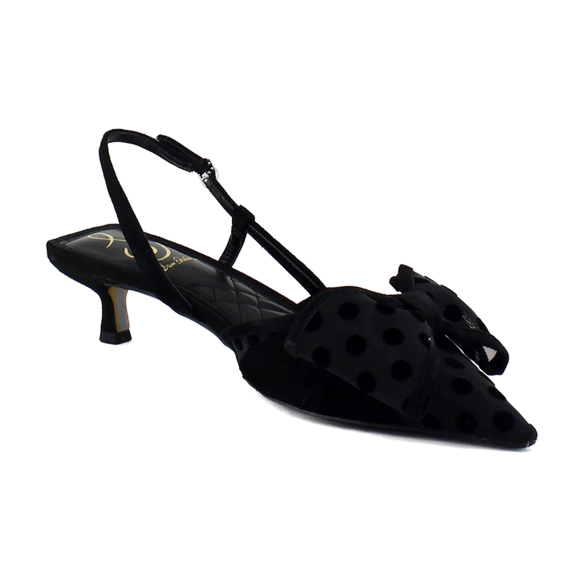 Black Polka Dot Satin