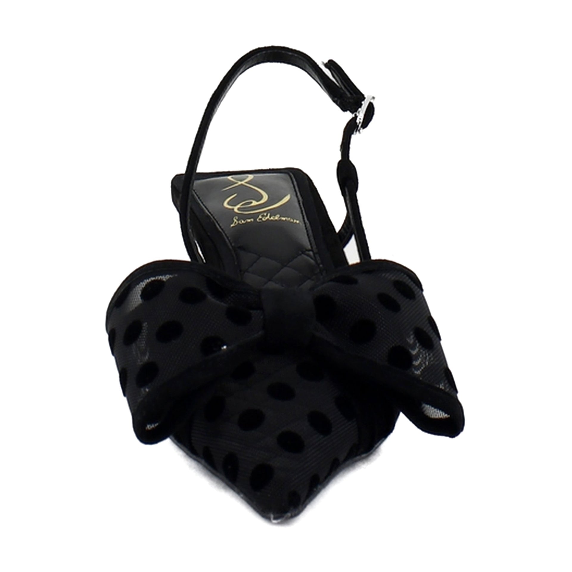 Black Polka Dot Satin