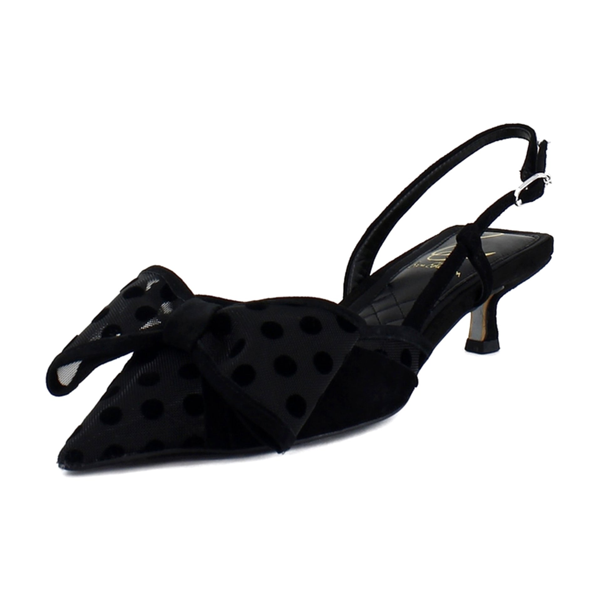 Black Polka Dot Satin