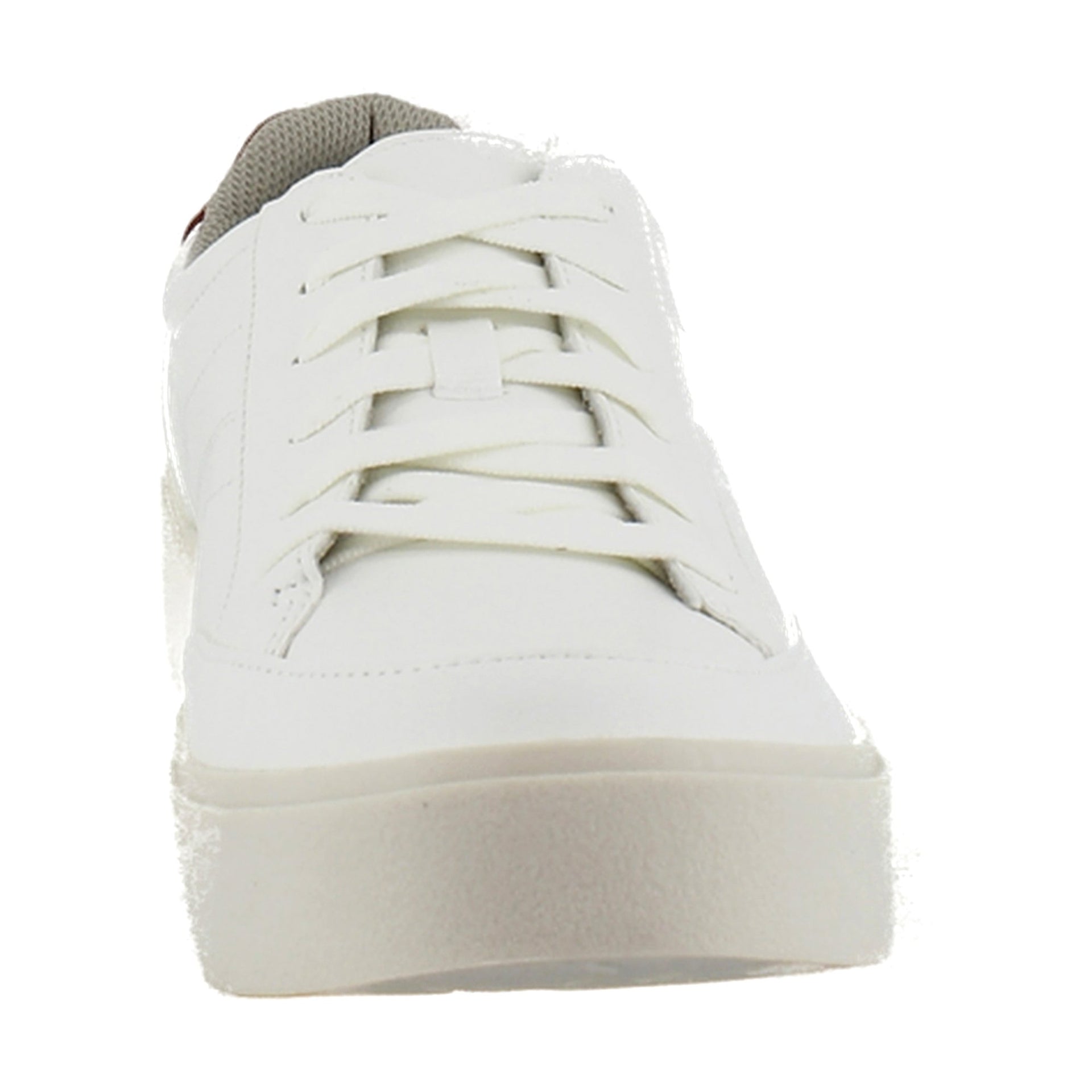 White/Red Faux Leather