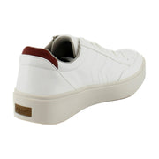 White/Red Faux Leather
