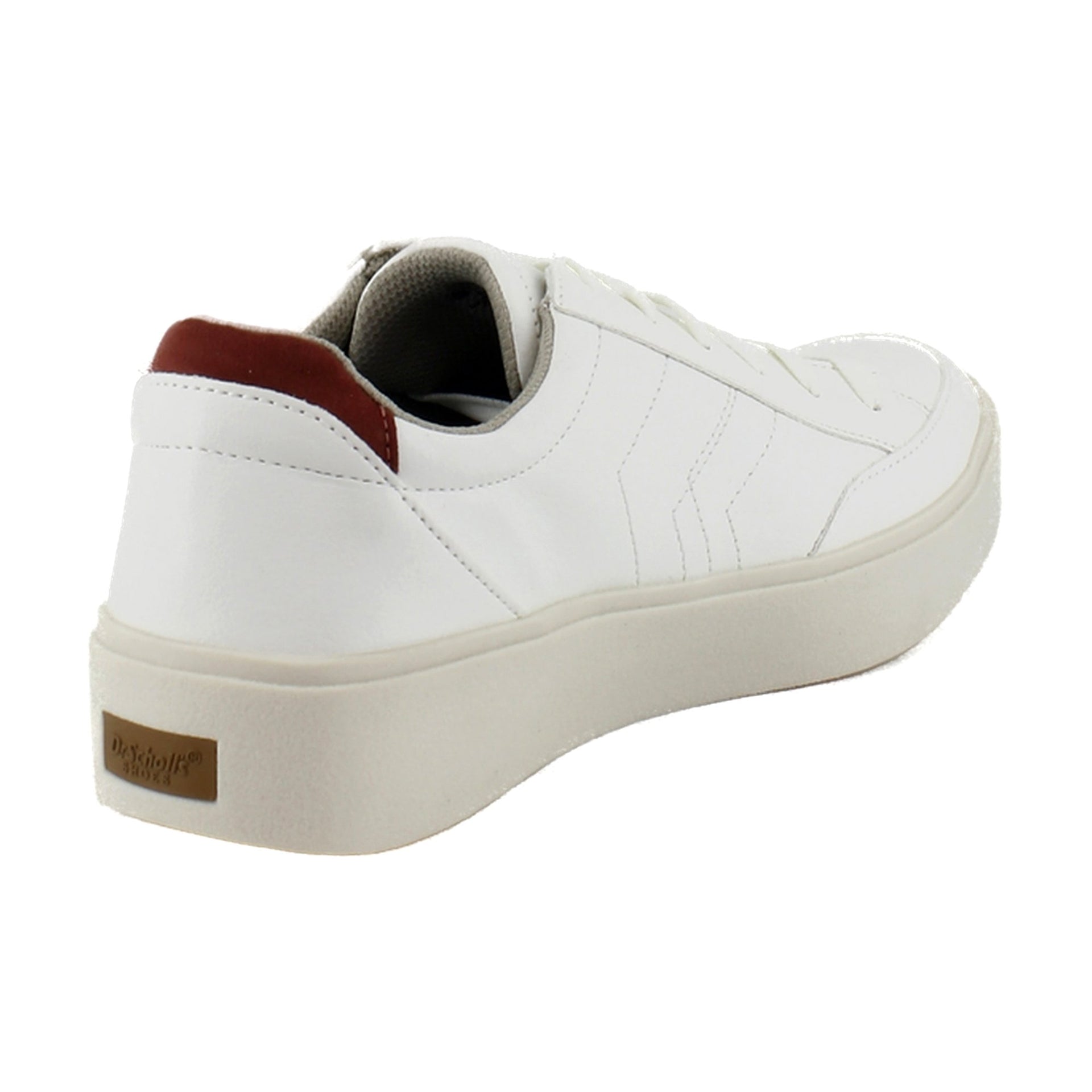 White/Red Faux Leather