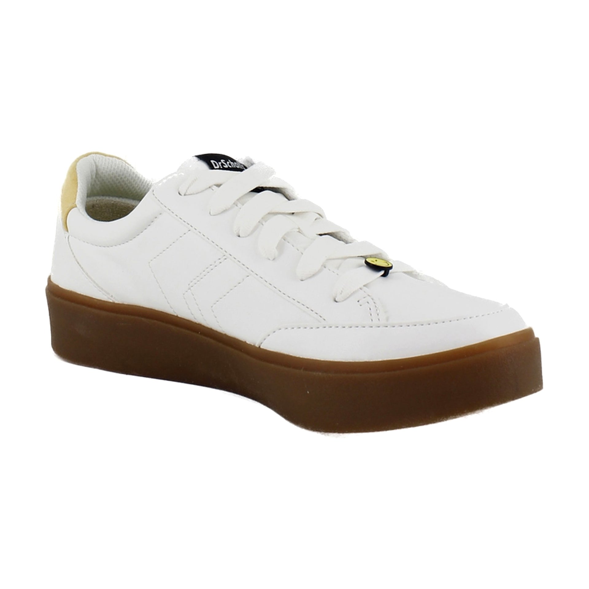 White/Yellow Faux Leather