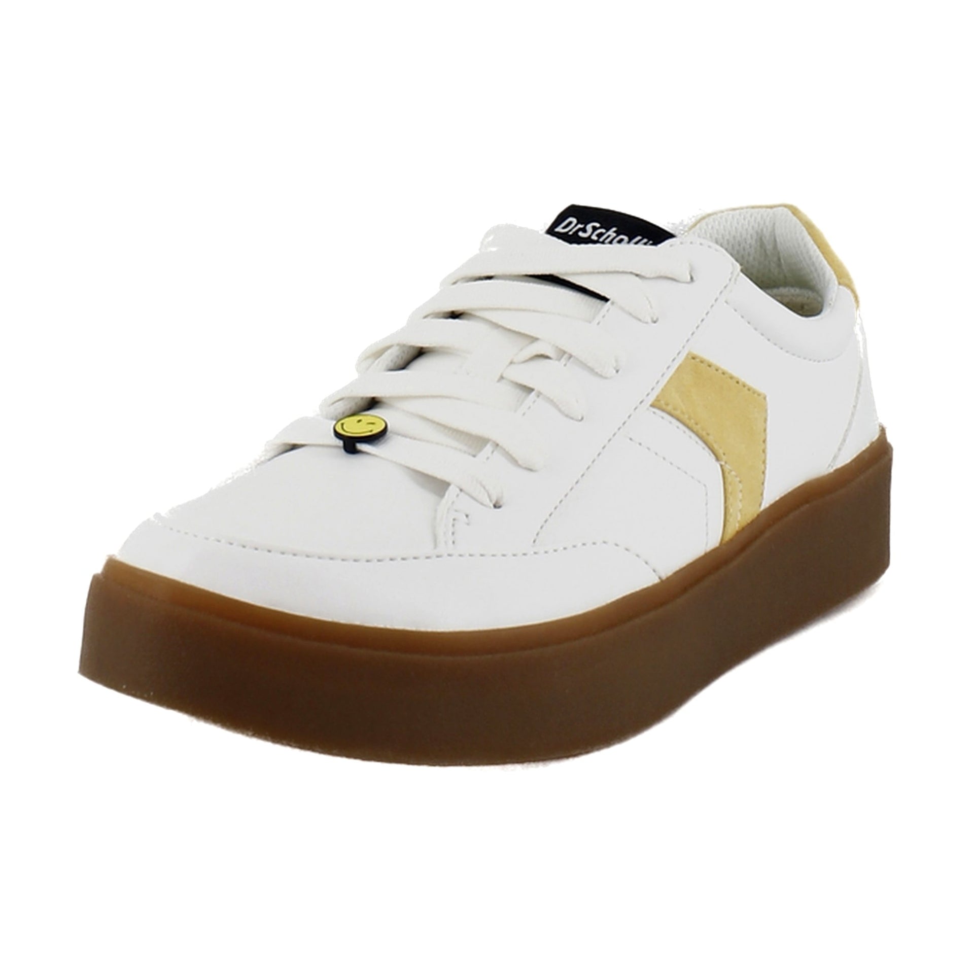 White/Yellow Faux Leather
