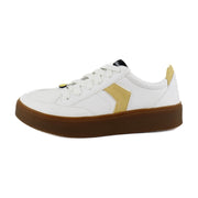 White/Yellow Faux Leather