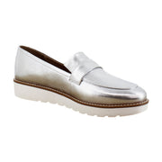 Silver Metallic Leather