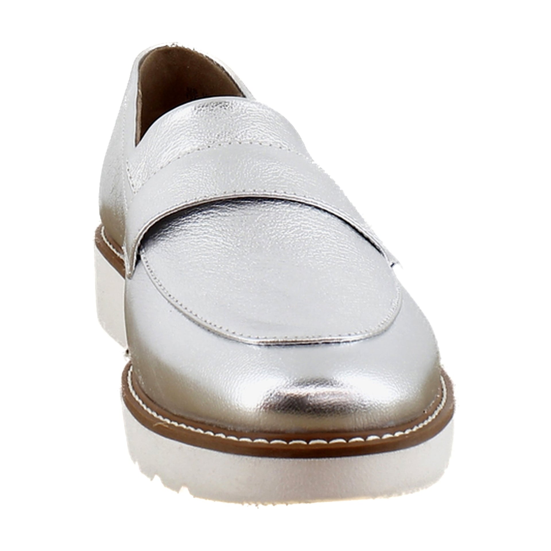 Silver Metallic Leather