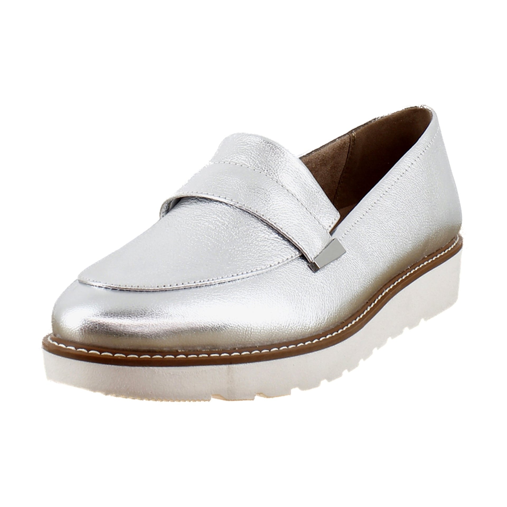 Silver Metallic Leather