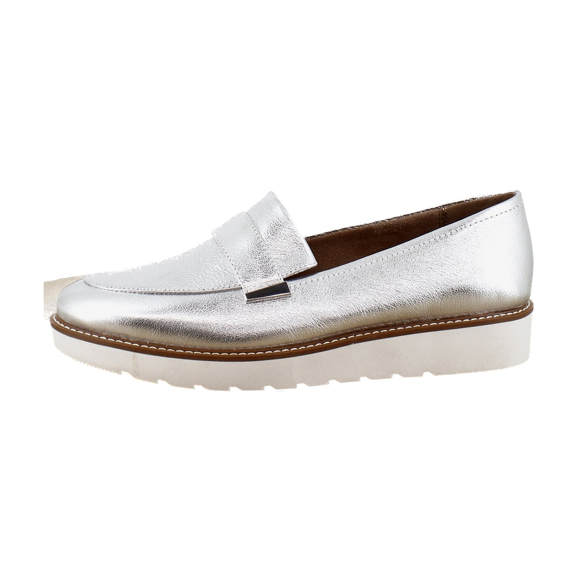 Silver Metallic Leather