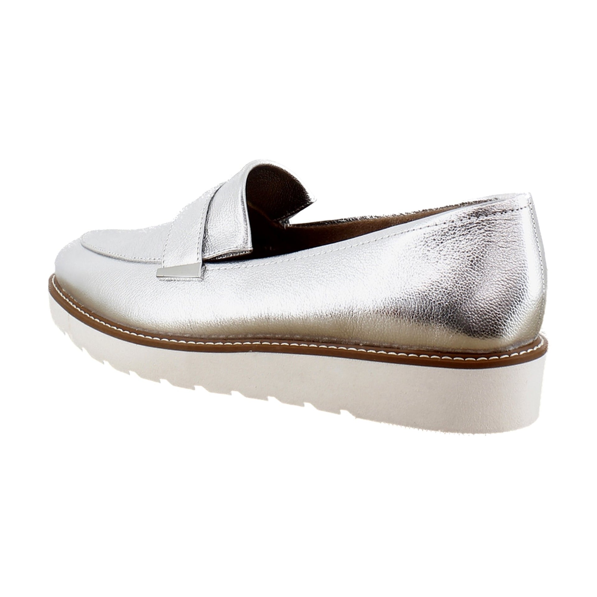 Silver Metallic Leather