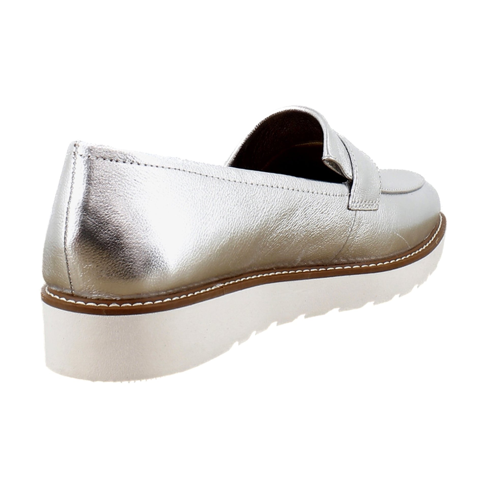 Silver Metallic Leather