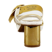 White Gold Snake Print Leather