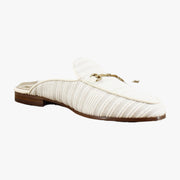 White/Natural Striped Linen