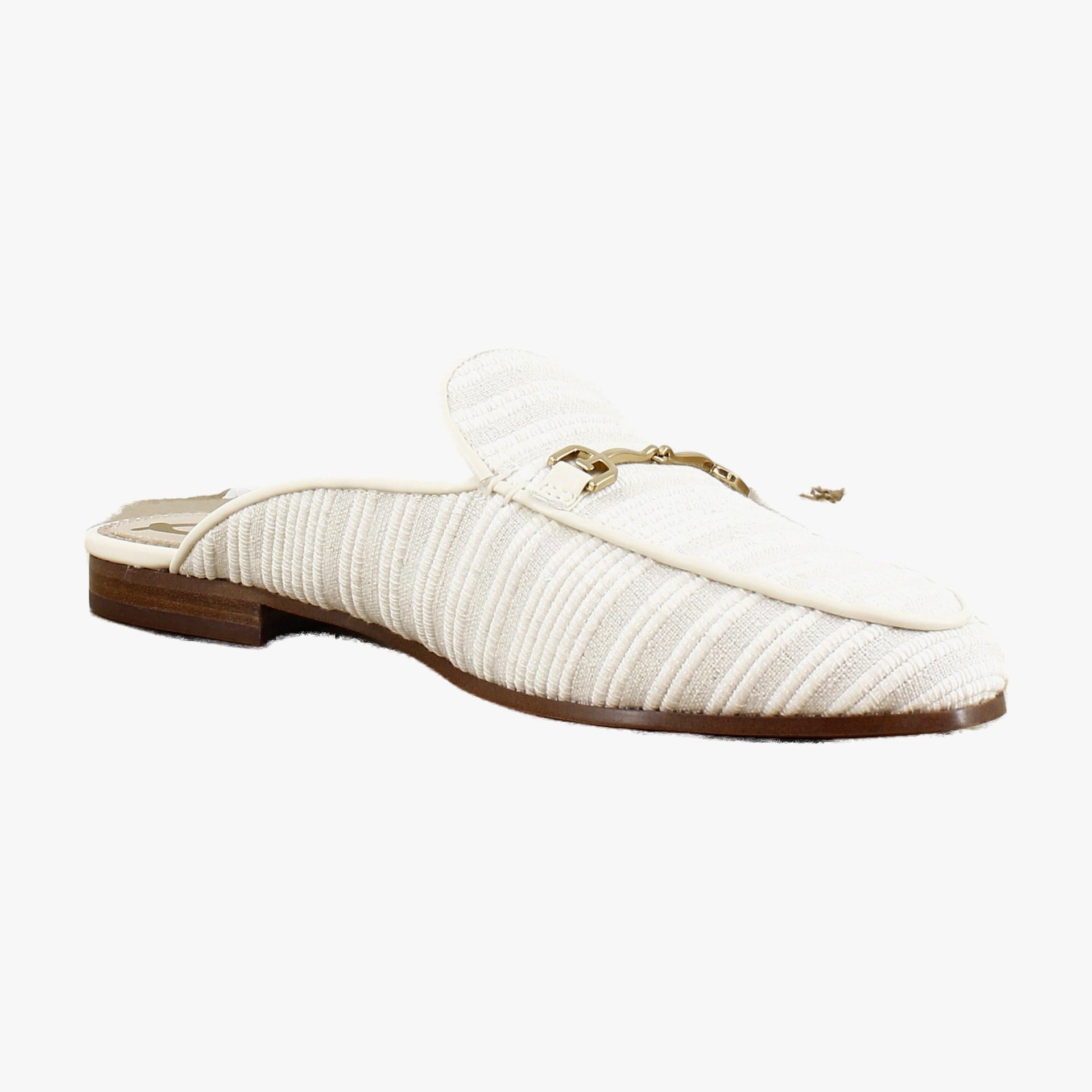 White/Natural Striped Linen