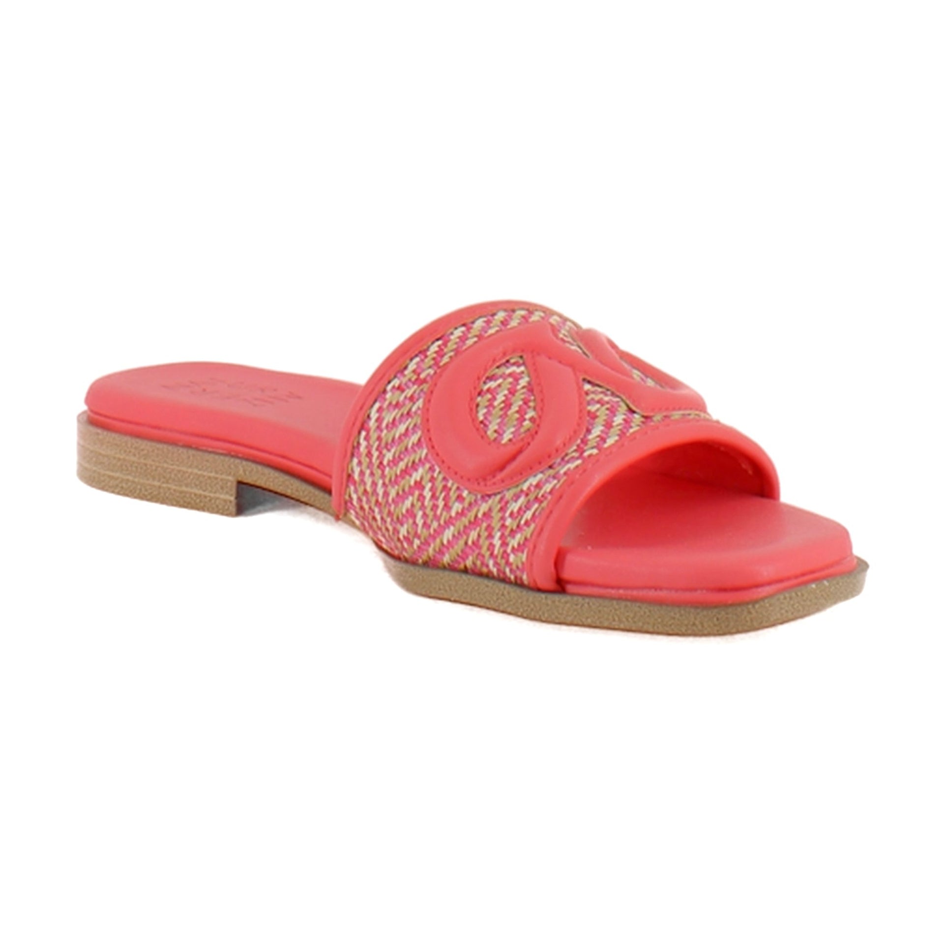Sunset Coral Pink Woven Leather