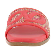 Sunset Coral Pink Woven Leather