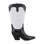 Black/White Leather