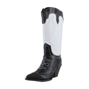 Black/White Leather