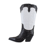 Black/White Leather