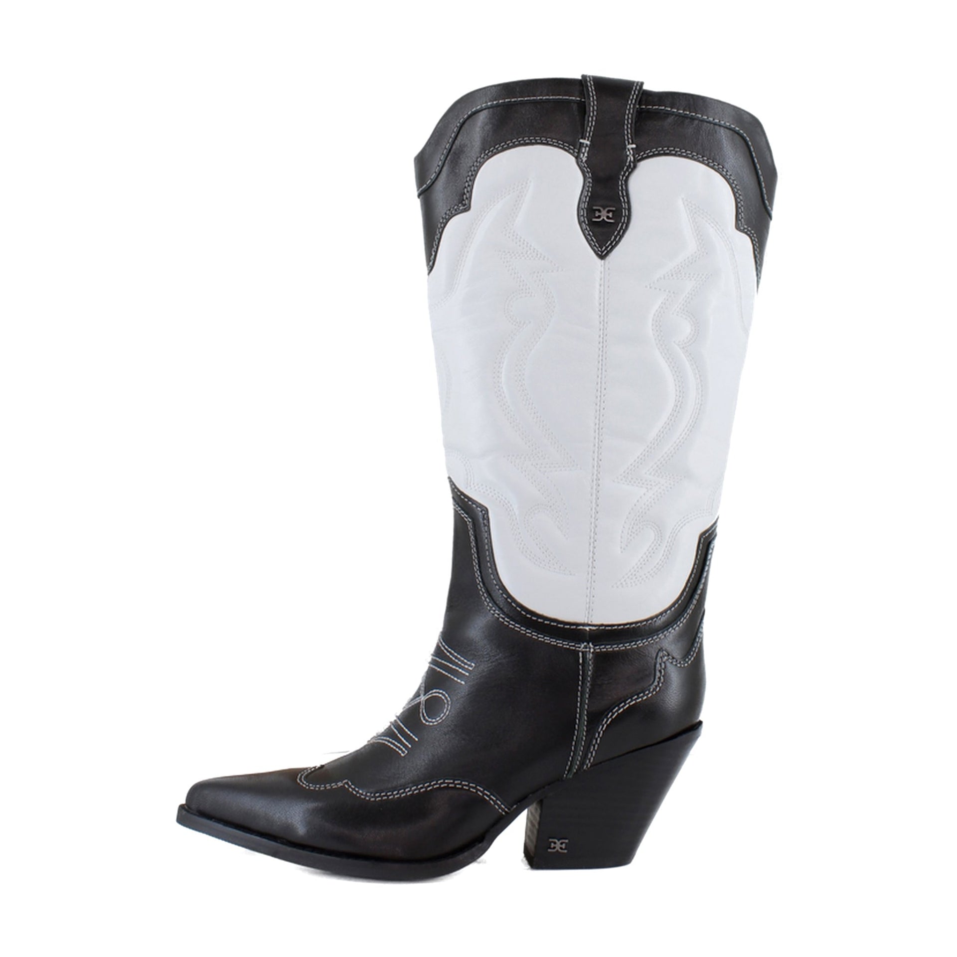 Black/White Leather
