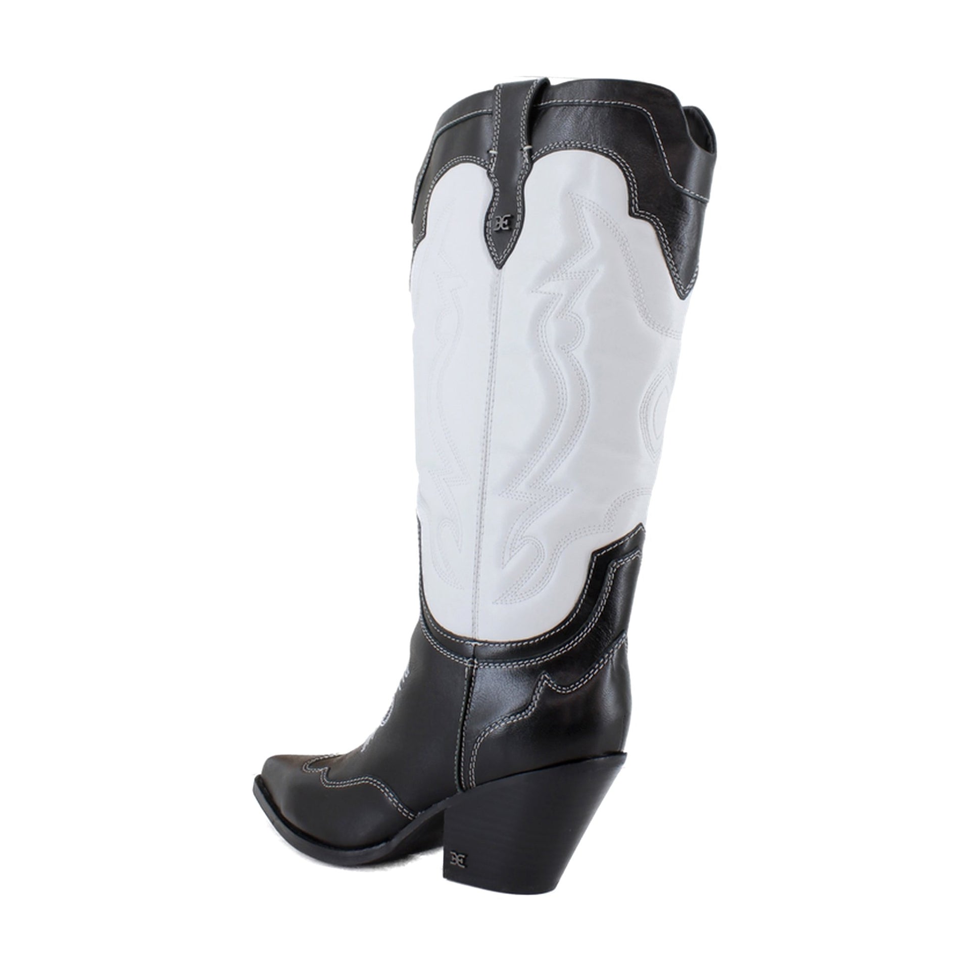 Black/White Leather