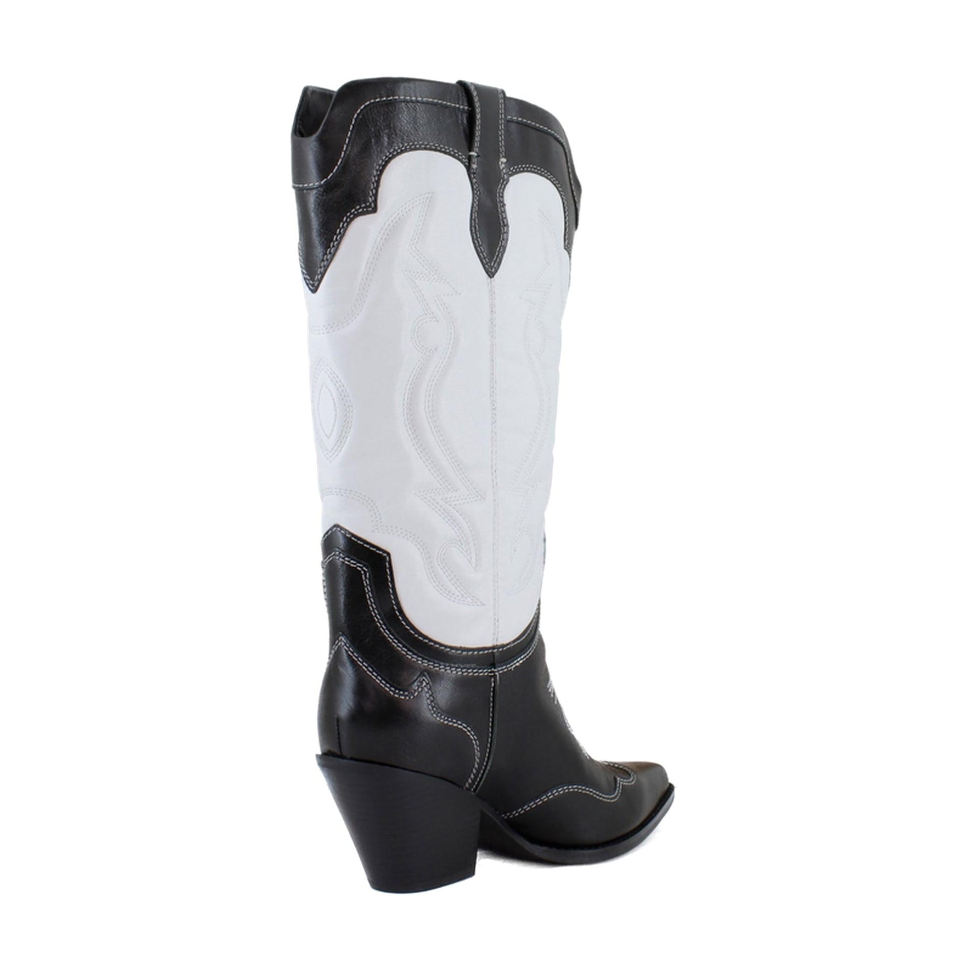 Black/White Leather