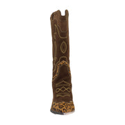 Chocolate/Tan Leopard Suede