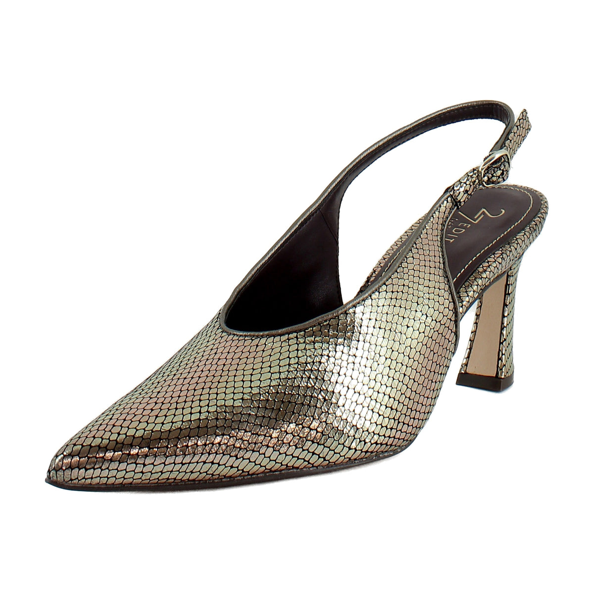 Pewter Snake Print Leather