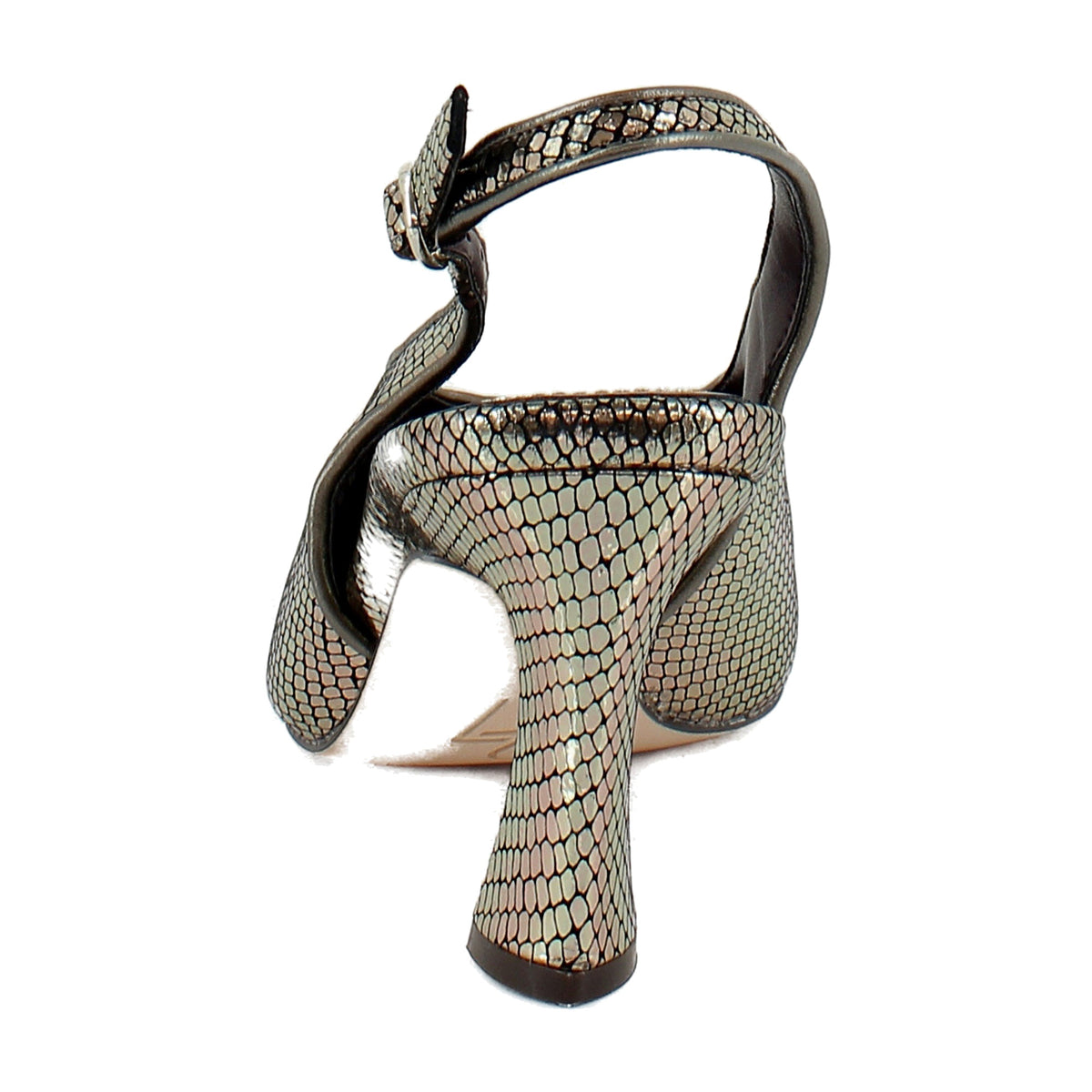 Pewter Snake Print Leather