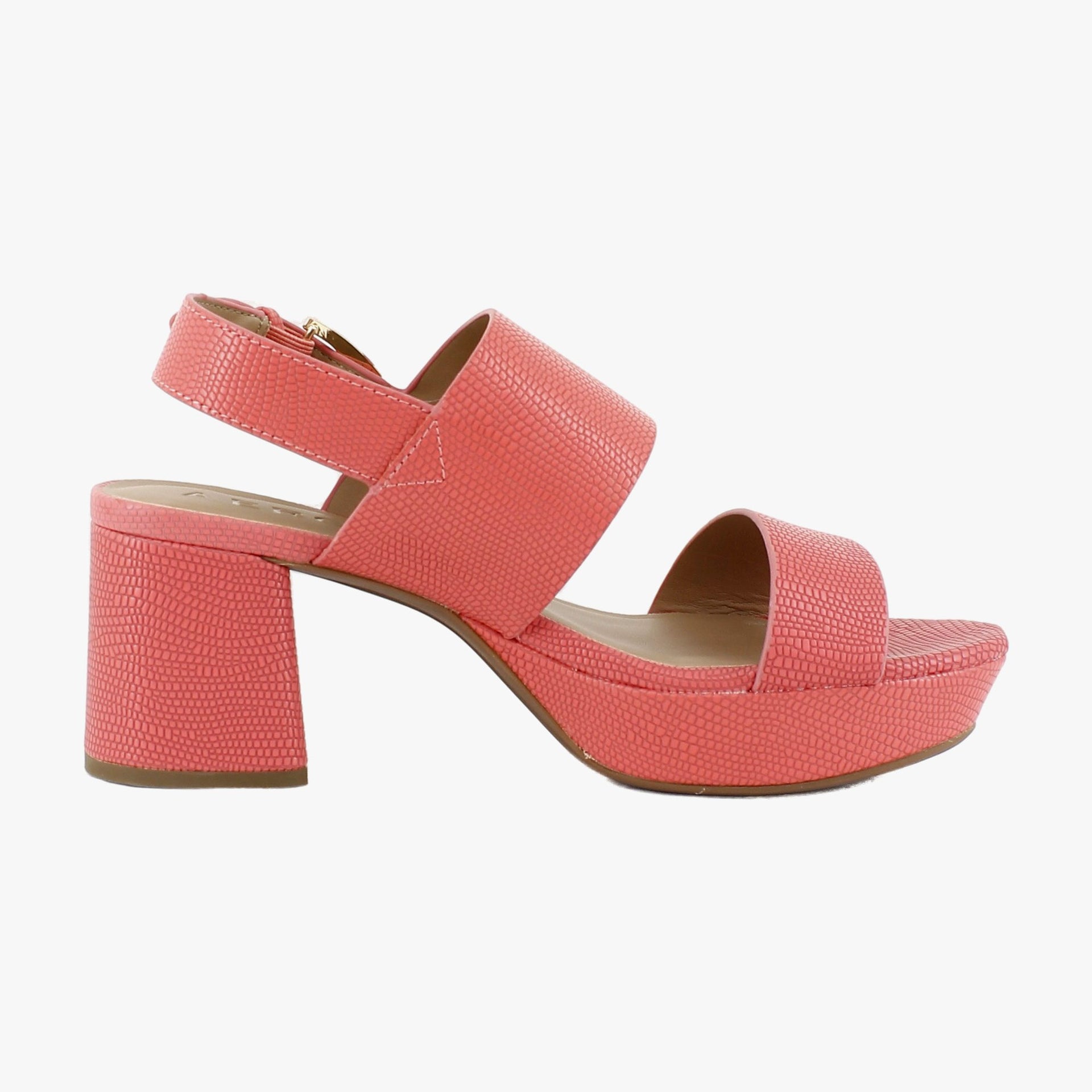 Coral Lizard Embossed Faux Leather