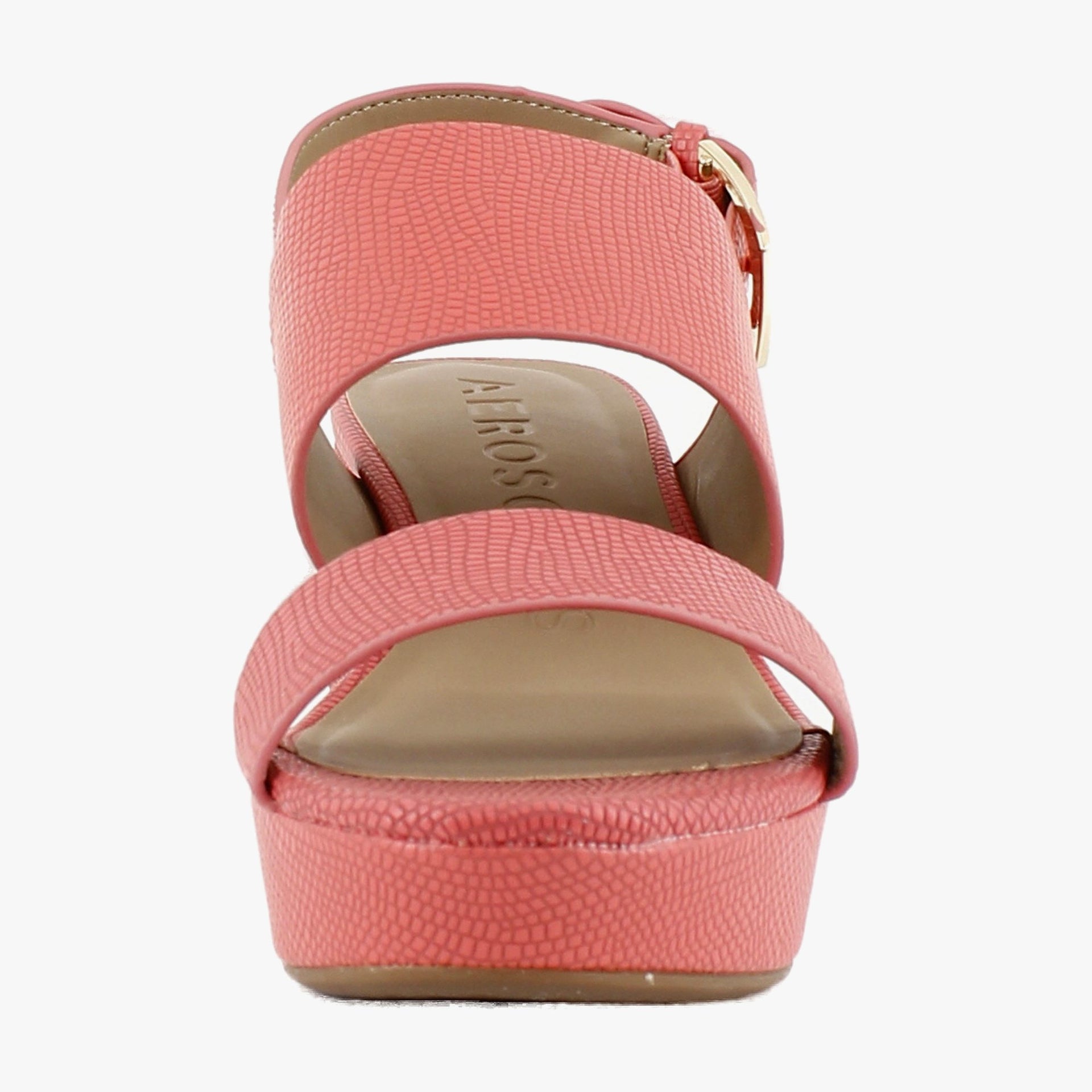 Coral Lizard Embossed Faux Leather