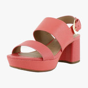 Coral Lizard Embossed Faux Leather