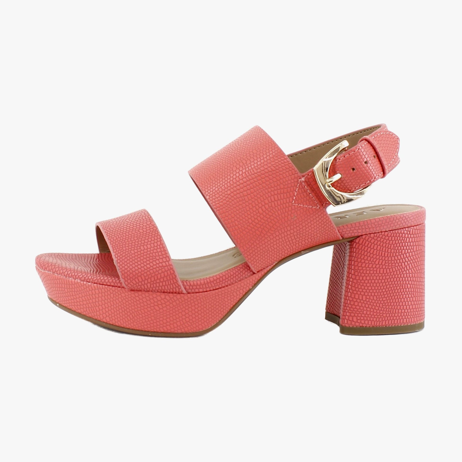 Coral Lizard Embossed Faux Leather