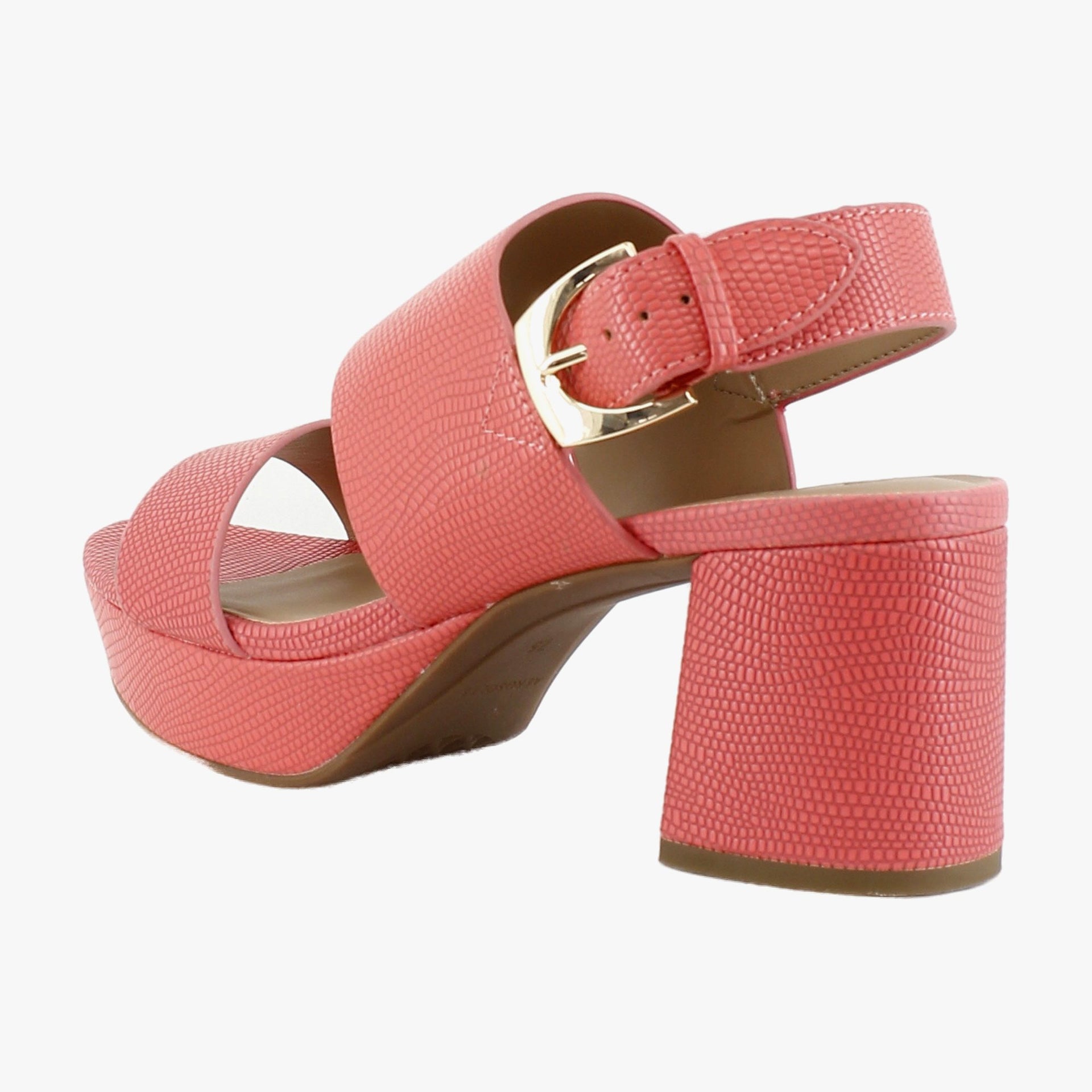 Coral Lizard Embossed Faux Leather
