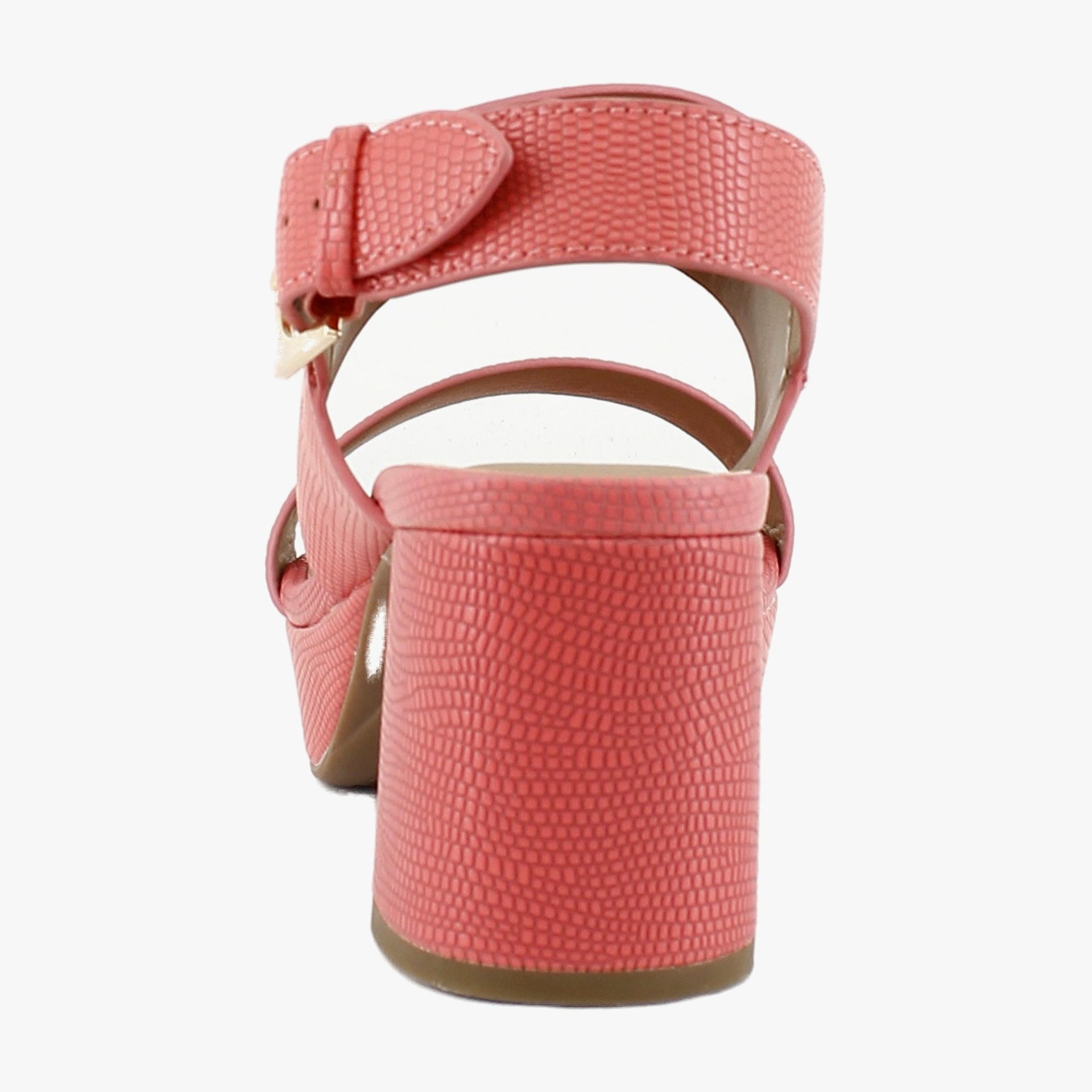 Coral Lizard Embossed Faux Leather