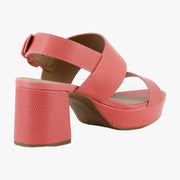 Coral Lizard Embossed Faux Leather