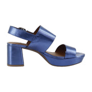 Blue Metallic Leather