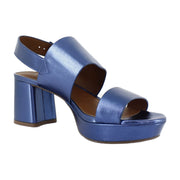 Blue Metallic Leather