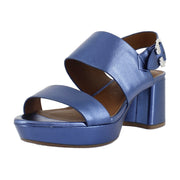 Blue Metallic Leather