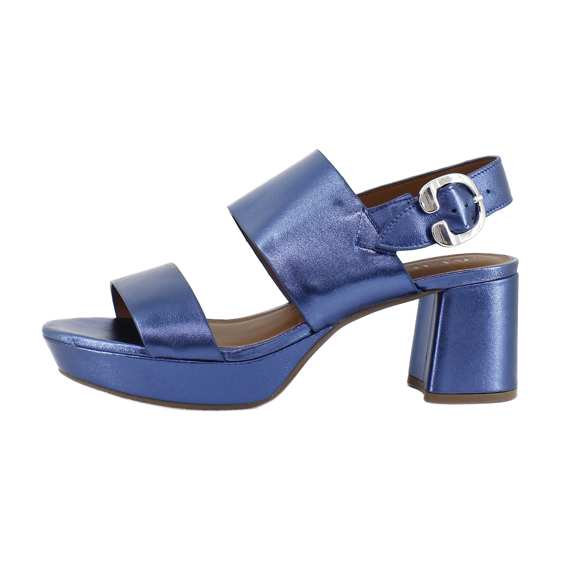 Blue Metallic Leather