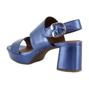 Blue Metallic Leather
