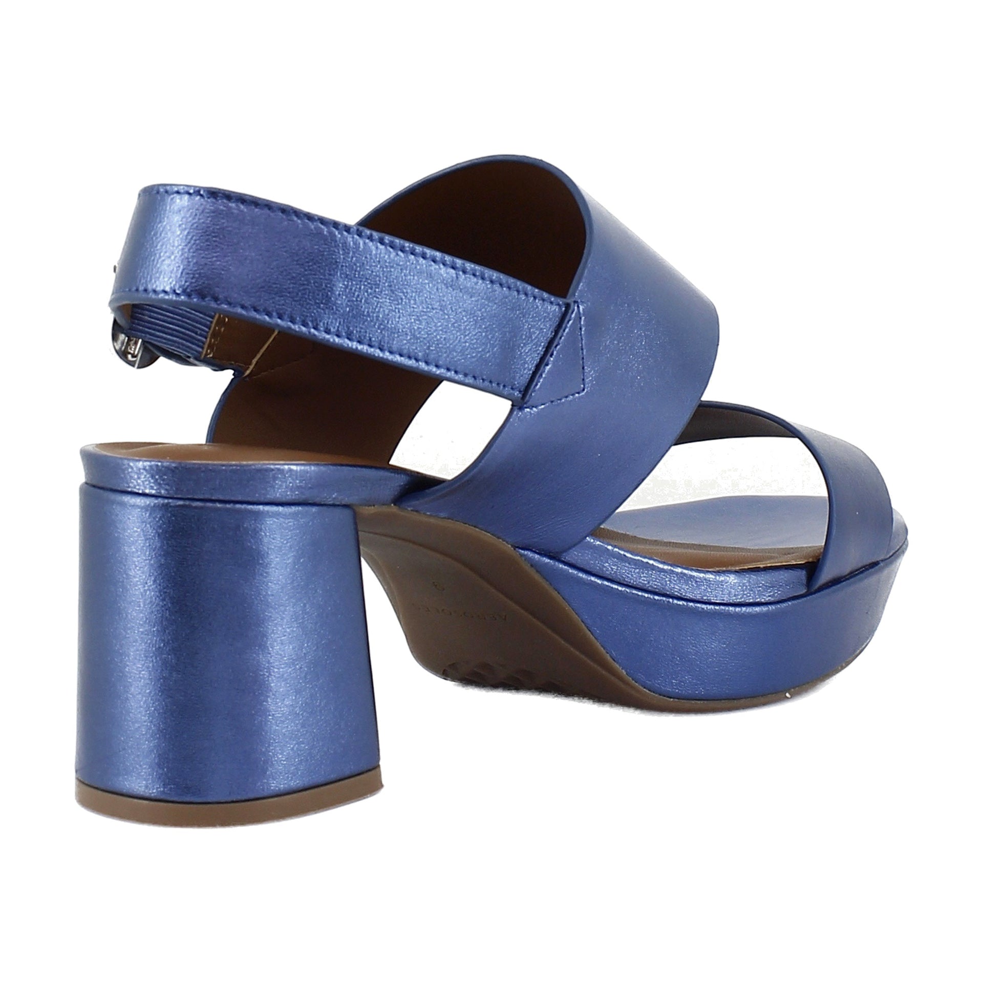 Blue Metallic Leather